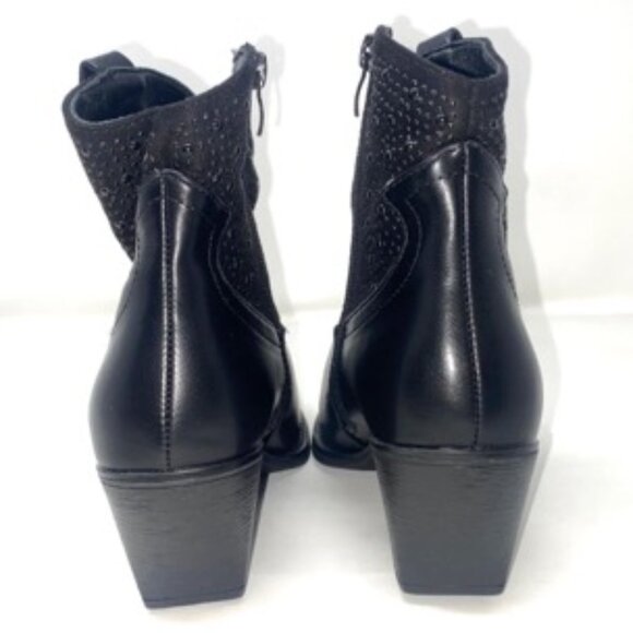 TOP MODA Elk-66 Women's Boots Western Zipper Ankle Heel Bootie Black Size 5.5 - Picture 4 of 8